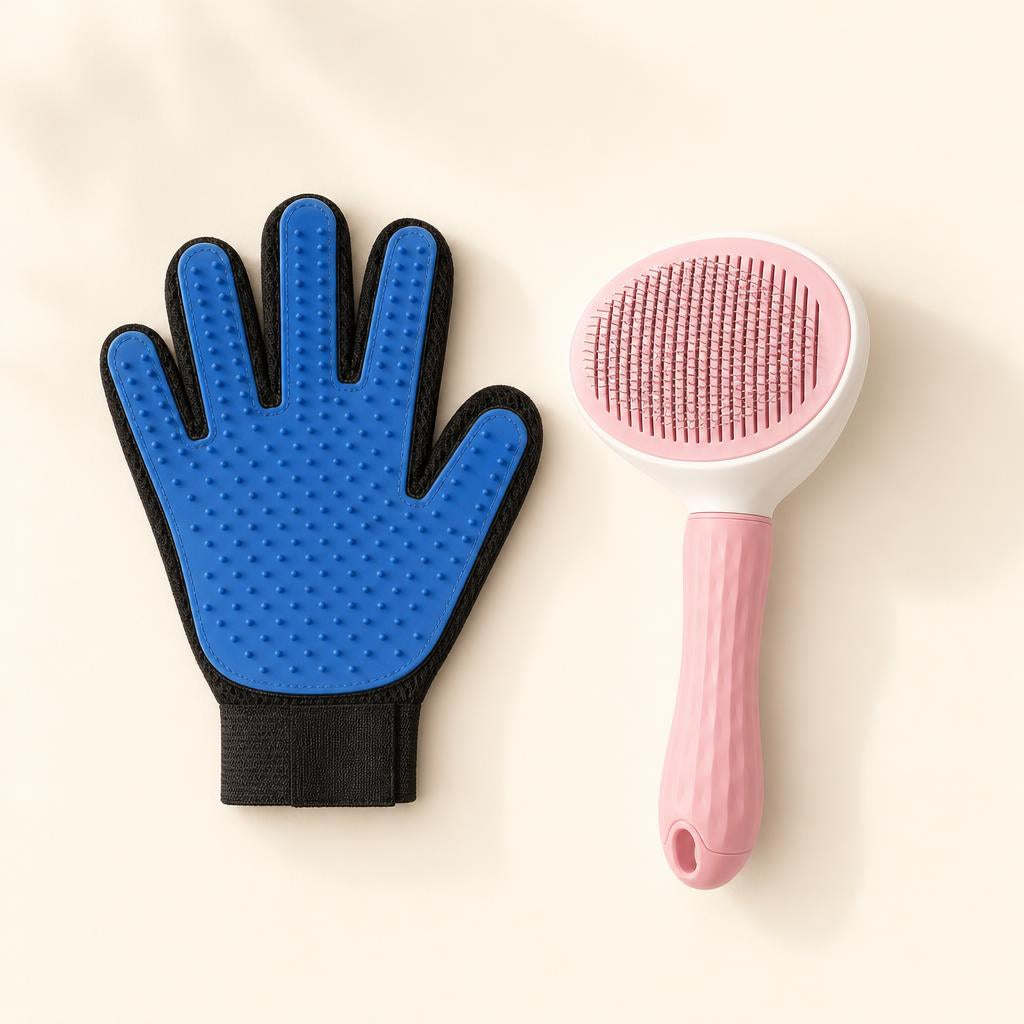 What's included: 1 grooming glove and 1 self-cleaning brush